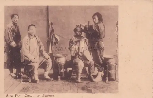 CHINA - Barbiere (Barber) 1920 Missions Postkarte