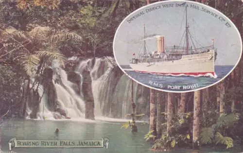 JAMAIKA - Roaring River Falls, R.M.S. Port Royal 1907