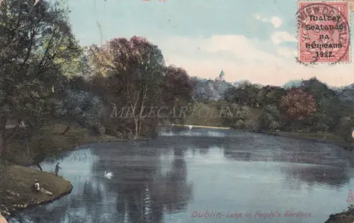 IRLAND - Dublin, See im People's Garden, Rapholette Tuck's Postcard 1922 Stamp