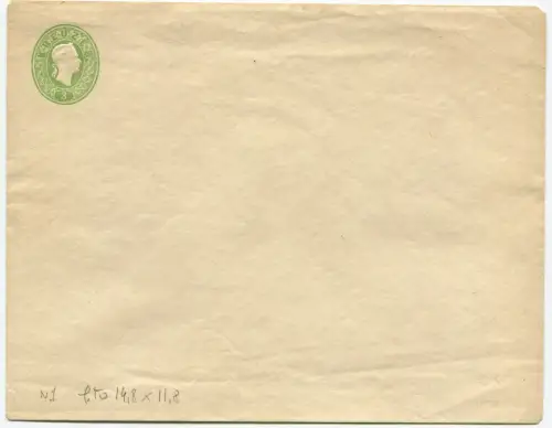 ÖSTERREICH REICH, POSTUMSCHLAG 3 KREUZER GRÜN, UNBENUTZT m