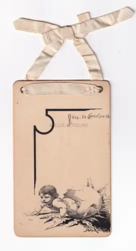 CHINA ZEICHNUNG 1896 Karton mit Band, Porträt in einem Café in Rom