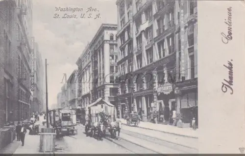 MISSOURI - St. Louis, Washington Avenue, Postkarte 1906