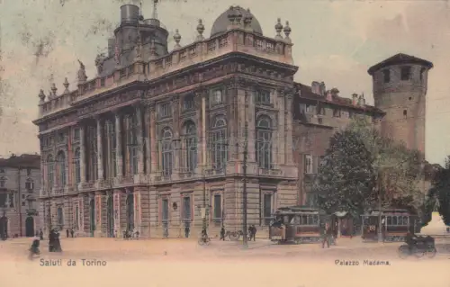 TURIN - Saluti, Palazzo Madama 1908