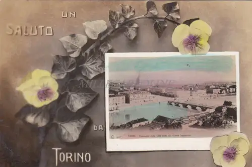 TURIN - Ein Gruß, Blumen, Blick vom Kapuzinerberg