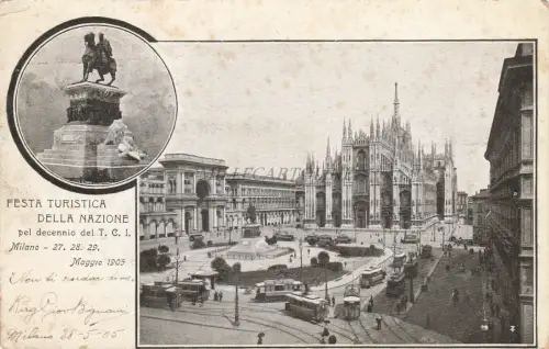 MAILAND - Festa Turistica della Nazione Touring Club Italiano 1905 Postkarte