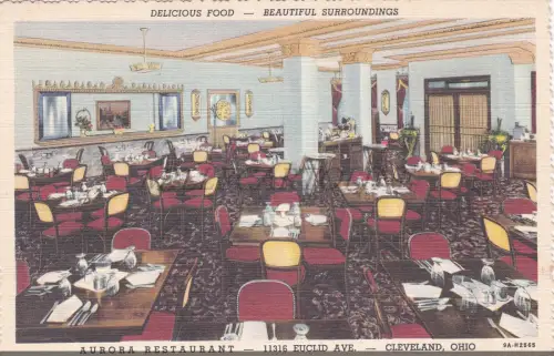 OHIO - Cleveland, Aurora Restaurant, Euclid Ave., Postkarte