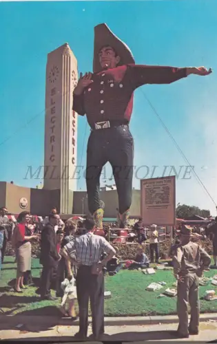 TEXAS - Dallas, Big Tex World's Tallest Cowboy, Postkarte