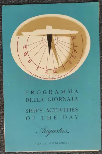 AUGUSTUS ITALIA NAVIGATION - Programm 4.12.1958 1. Kl. Ankunft in Buenos Aires