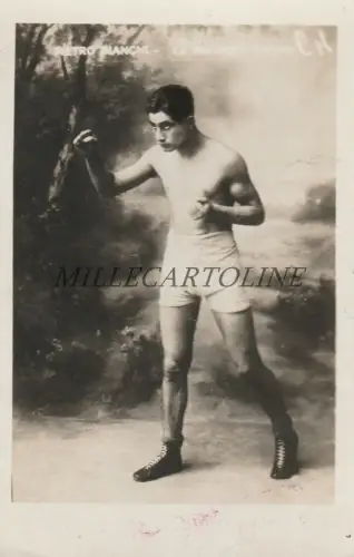 BOXEN - Italienischer Boxer Pietro Bianchi la Meraviglia um 1920 Foto Postkarte 