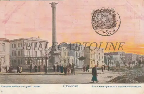 ÄGYPTEN - Alexandria, Karthum-Säule und Griechisches Viertel 1907