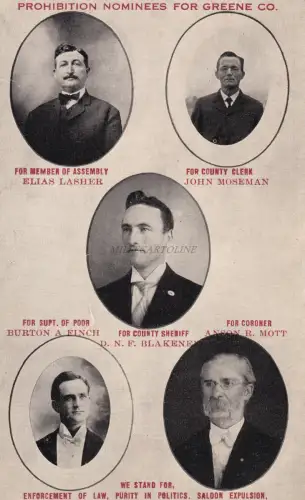 PROHIBITION Nominierte für Greene Co. Saloon Expulsion 1920/30 Postkarte Chicago