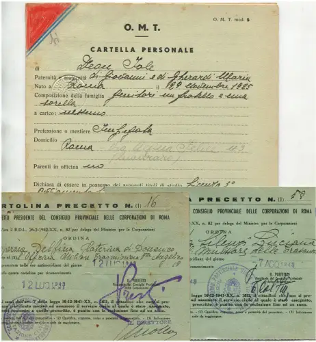 MILITÄRWERKSTATT GETRIEBE, ANGESTELLTE PERSONALMAPPE, 1942 m
