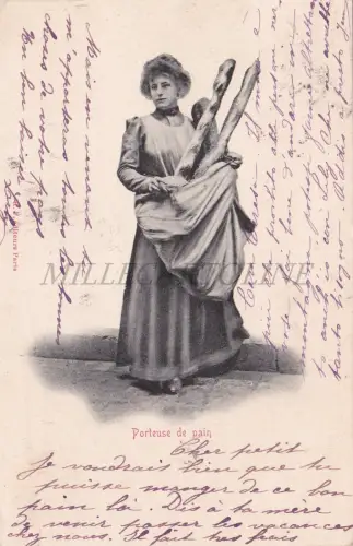 FRANKREICH - Kostüme, Brothalterin, Postkarte 1901