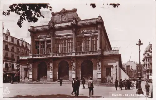 FRANKREICH - Beziers, Le Théatre, Fotopostkarte 1936