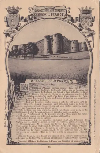 FRANKREICH - Angers, Collection Historique des Chateau de France, Postkarte 1906