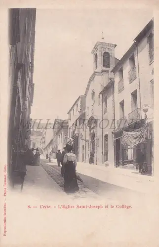 FRANKREICH - This, Sète, Eglise Sainte-Joseph et le Collège, Postkarte 1900
