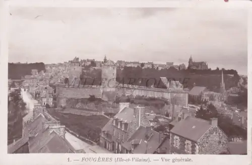 FRANKREICH - Fougères, Gesamtansicht, Foto Postkarte 1910