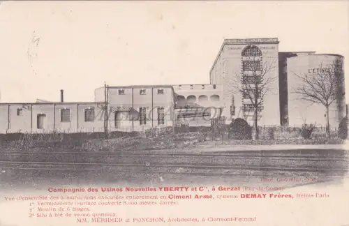 FRANKREICH - Gerzat, Usines Nouvelles Yberty et Cie, Ciment Armé, Postkarte 1937