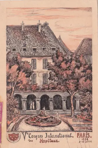 FRANKREICH - Paris, V Congres International des Hopitaux 1937, Peske, Postkarte