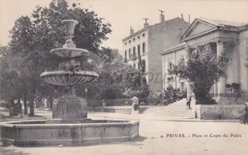 FRANKREICH - Privas, Place et Cours du Palace, Postkarte 1905