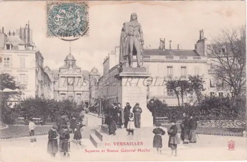 FRANKREICH - Versailles, Plätze und Statue General Hoche, Postkarte 1904
