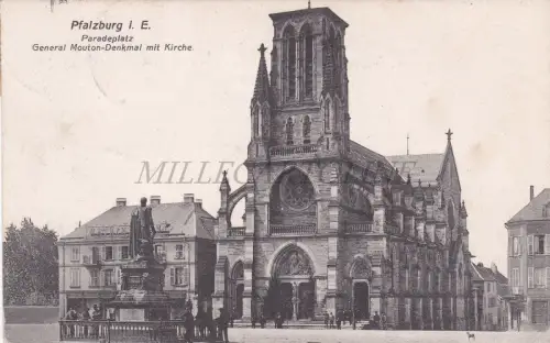 FRANKREICH - Pfalzburg, Phalsbourg, Paradeplatz, General Mouton, Postkarte 1908