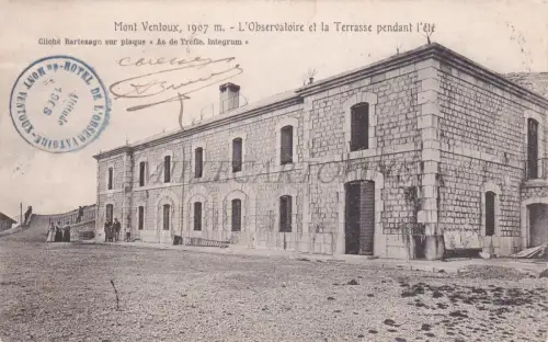 FRANKREICH - Mont Ventoux, Observatorium und Terrasse im Sommer, Postkarte