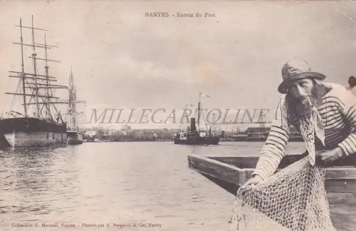 FRANKREICH - Nantes, Hafeneinfahrt, Fischerpostkarte