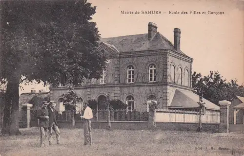 FRANKREICH - Sahurs, Rathaus, Ecole des Filles et Garcons, Postkarte 1937