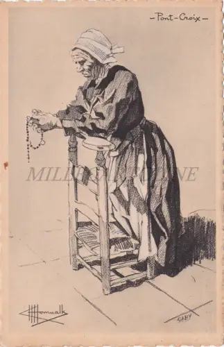 FRANKREICH - Kreuzbrücke, Typen und Kostüme, Charles Homualk, Postkarte