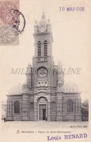 FRANKREICH - Roubaix, Eglise Saint-Redemptur, Postkarte 1906 Carto-Philatelique Club