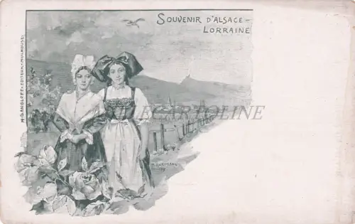FRANKREICH - Mulhouse, Souvenir d'Alsace-Lorraine, Hartmann, Gangloff, Postkarte