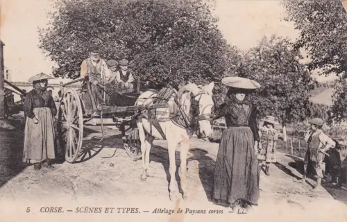 FRANKREICH - Bastia, Szenen und Typen, Kupplung korsischer Bauern, Postkarte Korsika