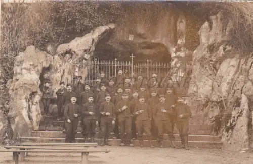 FRANKREICH - Bruley, Grotte de la Vierge 1915 Soldaten, Foto Postkarte WWI