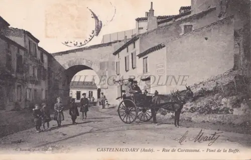 FRANKREICH - Castelnaudary, Rue de Carcassone, Pont de la Baffe, Postkarte