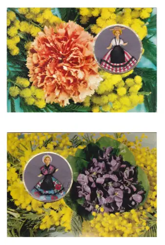 FRANKREICH - Grasse, Carte Parfumée de Luxe, Oillet & Minosa, 2 Postkarten