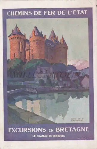 FRANKREICH - Chateau de Combourg, Chemins de Fer, Henry de Renaucourt, Postkarte