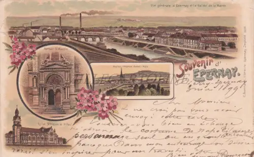 FRANKREICH - Epernay, Souvenir, Ansicht, Postkarte 1899