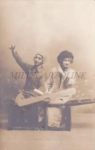 FRANKREICH - Marseille, Luftfahrt, handgefertigtes Flugzeug C. Bonfort, Fotopostkarte