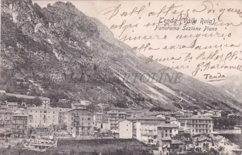 FRANKREICH - Tenda, Valle Roia, Panorama Sezione Piano, Postkarte 1905