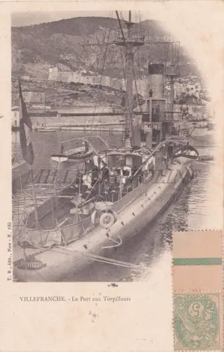 FRANKREICH - Villefranche, Le Port aux Torpilleurs, Levrier Postkarte 1901