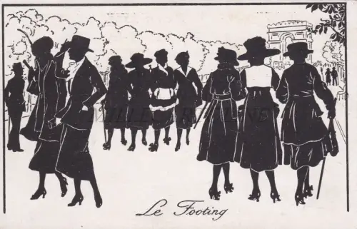 FRANKREICH - Paris, Le Footing, Champs Elysees Silhouette Postkarte