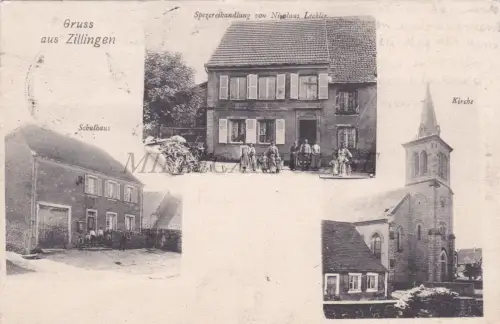 FRANKREICH - Zilling, Gruss aus Zillingen, Ansichten, Postkarte 1908