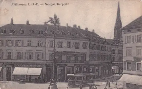 FRANKREICH - Mülhausen i O.E., Mulhouse, Neuquartierplatz, Postkarte 1919