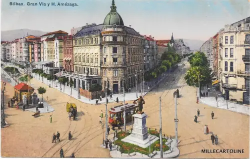 SPANIEN - BASKENLAND - Bilbao - Gran Via y H. Amezaga