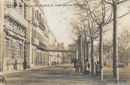 SPANIEN - Sant Feliu de Guixols - Teilansicht des Spaziergangs - Fotopostkarte 1910