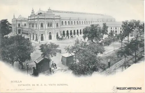 SPANIEN - Sevilla - Bahnhof M. Z. A. - Gesamtansicht - Hauser und Menet