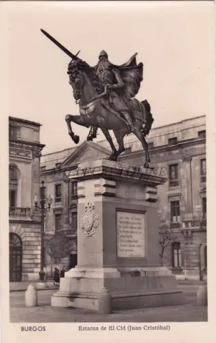 SPANIEN - Burgos - Statue von El Cid (Juan Cristobal) - Foto Postkarte
