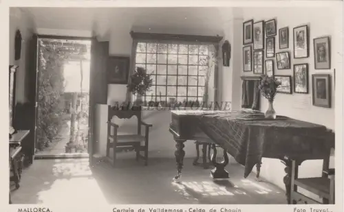 SPANIEN - Mallorca - Cartuja de Valldemosa - Chopin Zelle - Foto Postkarte 1952