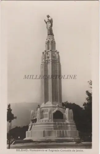 SPANIEN - Bilbao - Denkmal für das Heilige Herz Jesu - Foto Postkarte